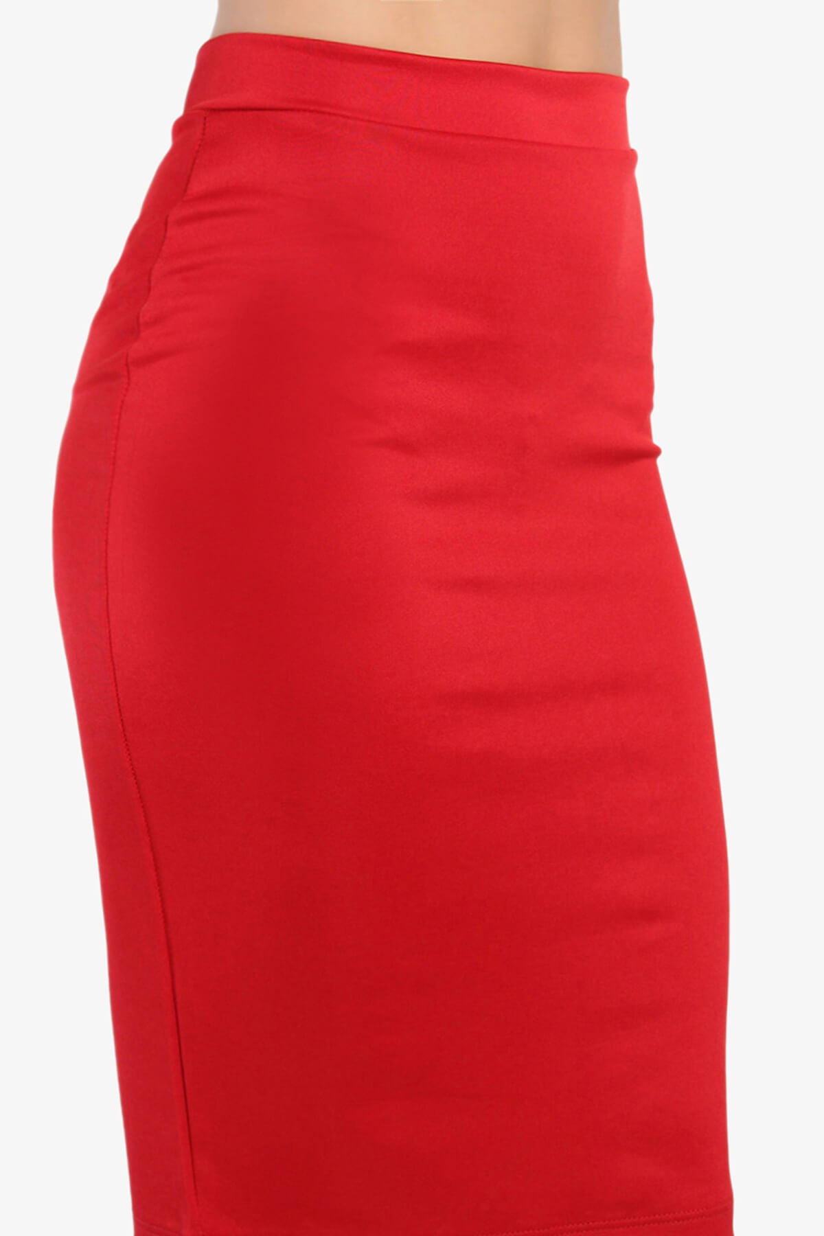 Load image into Gallery viewer, Campo Stretch Ponte Knit Pencil Skirt RED_5
