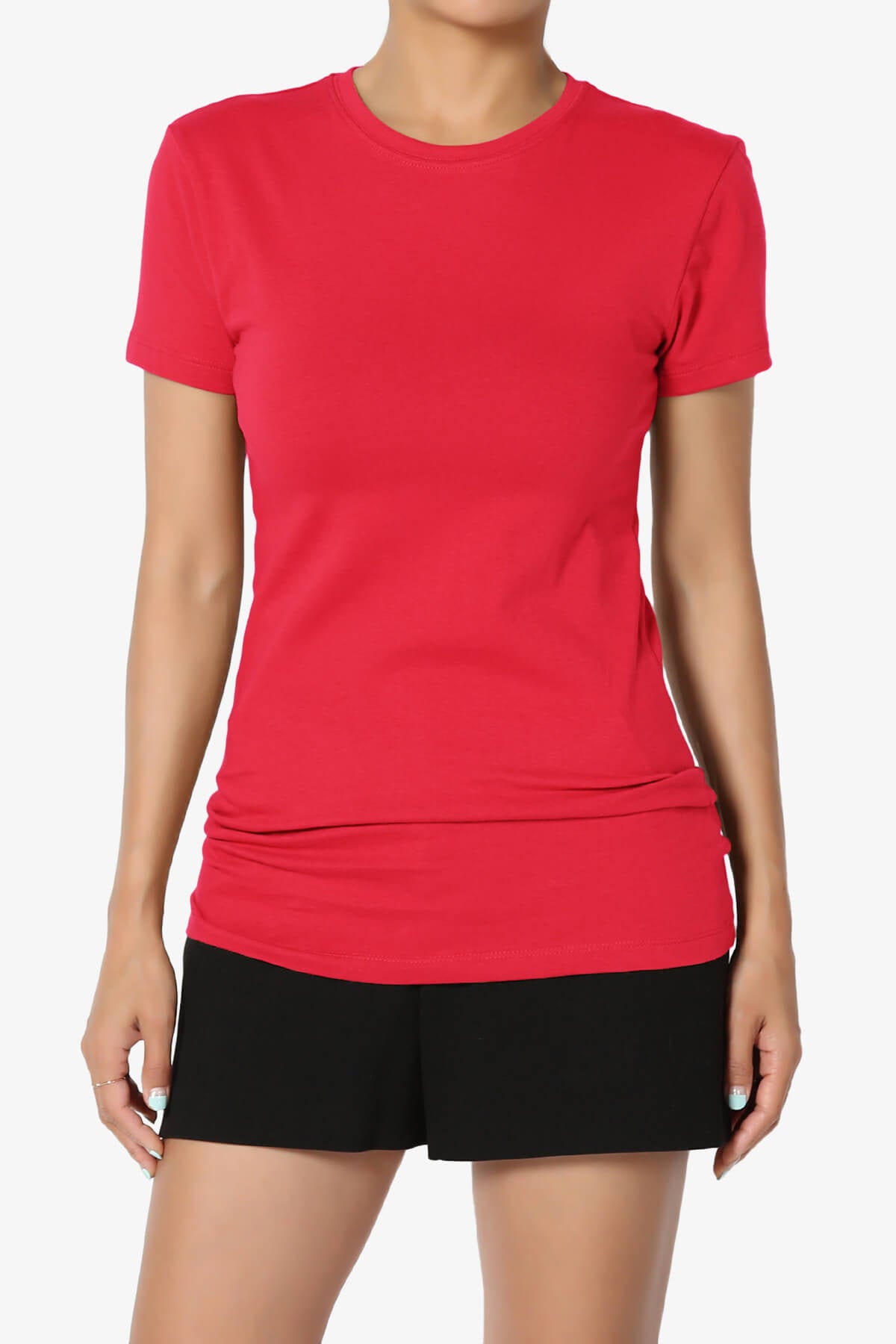 Candela Crew Neck Short Sleeve T-Shirts RED_1