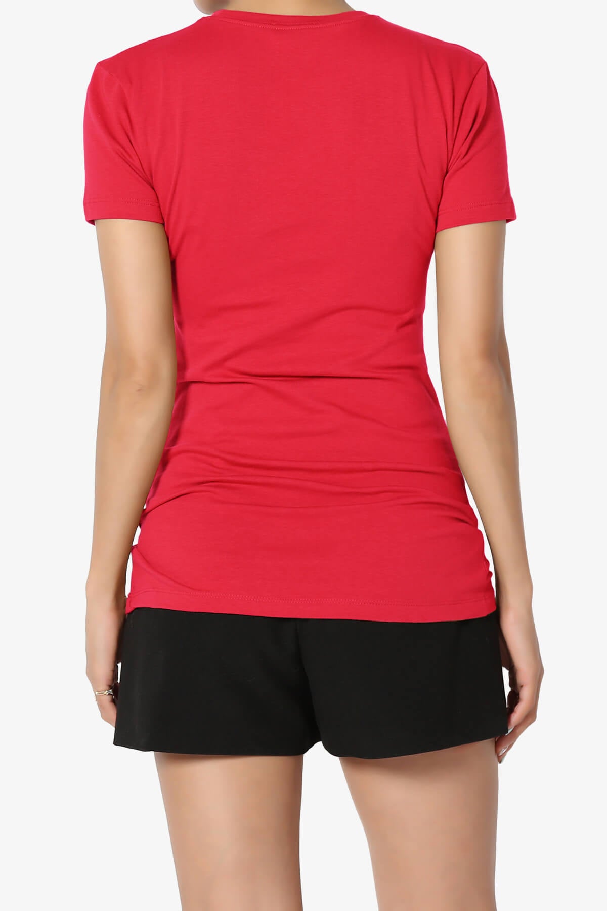 Candela Crew Neck Short Sleeve T-Shirts RED_2