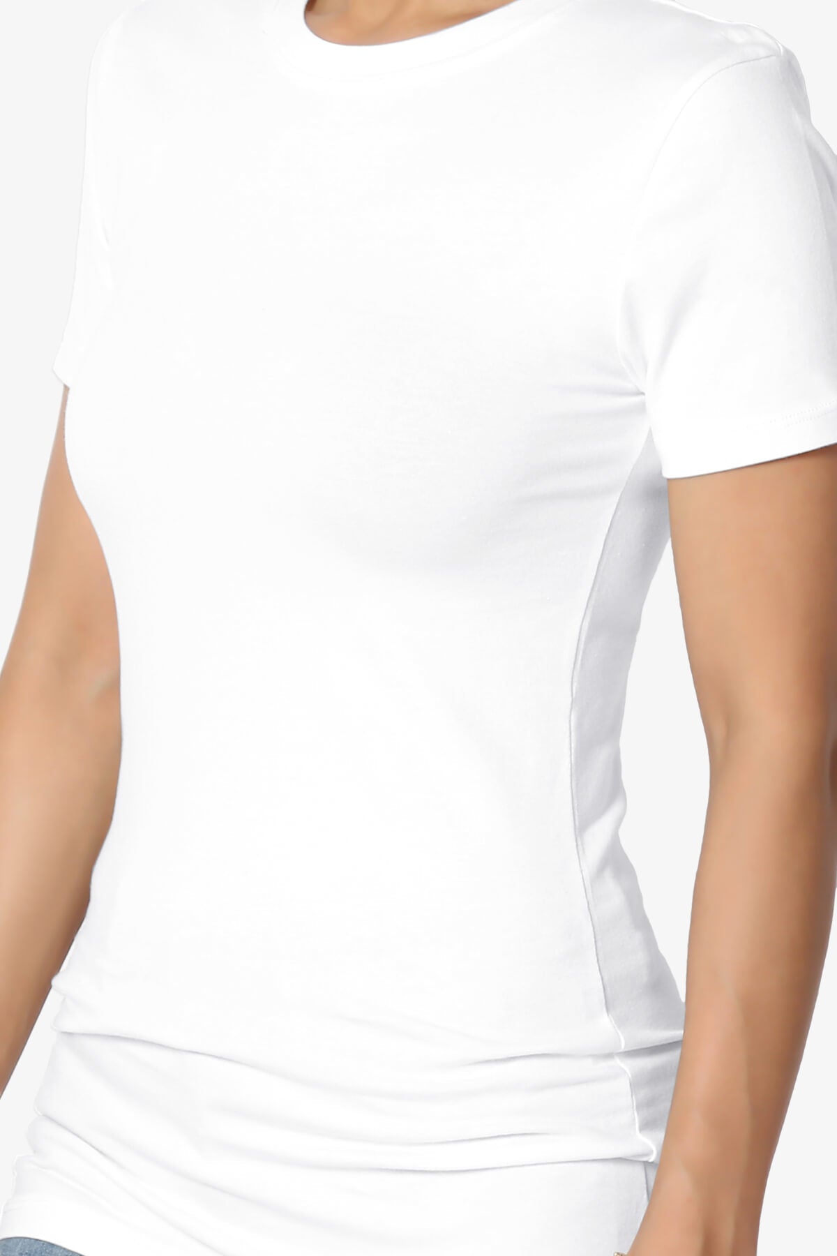 Candela Crew Neck Short Sleeve T-Shirts WHITE_5