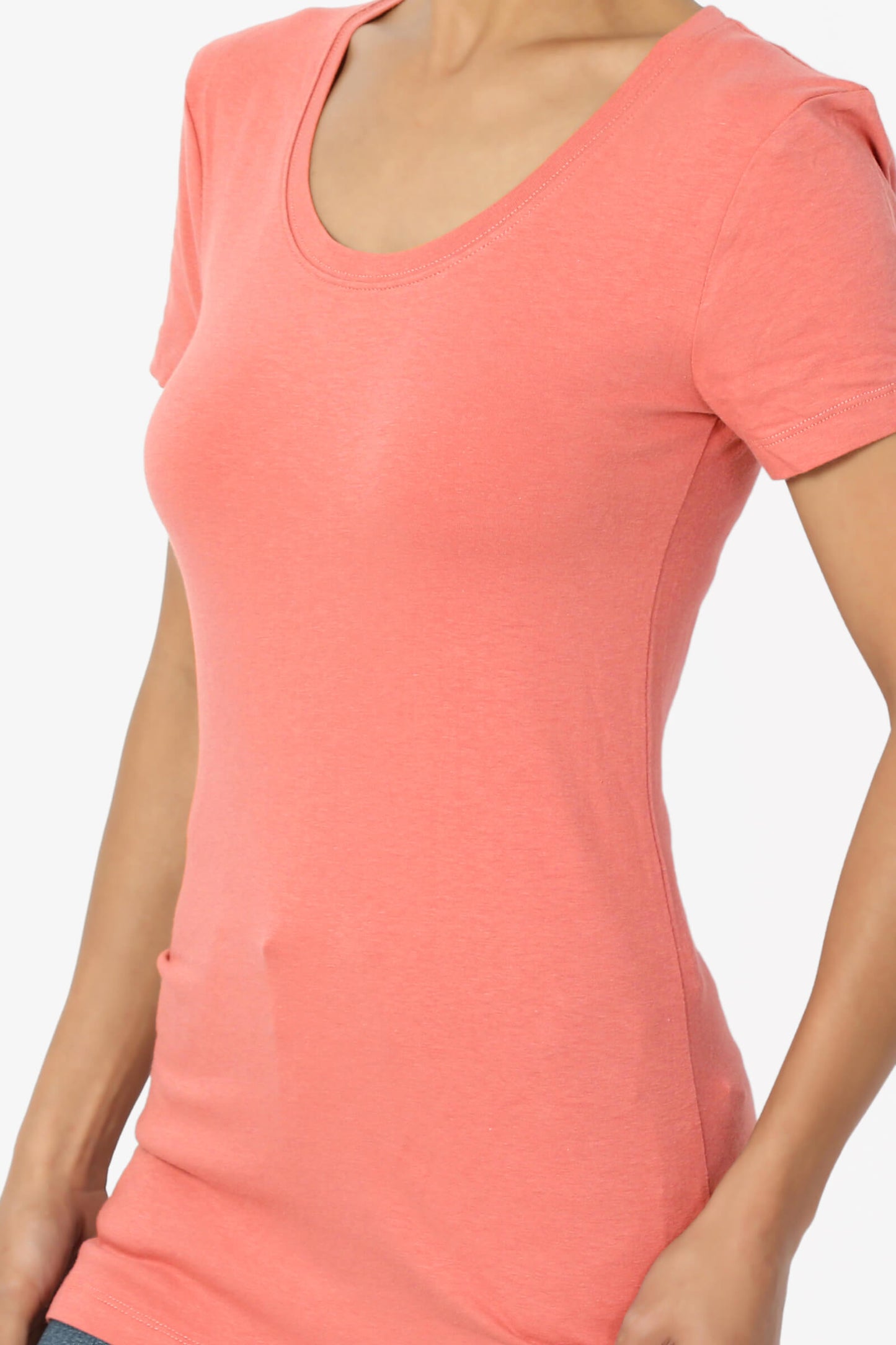 Candela Scoop Neck T-Shirts CORAL_5
