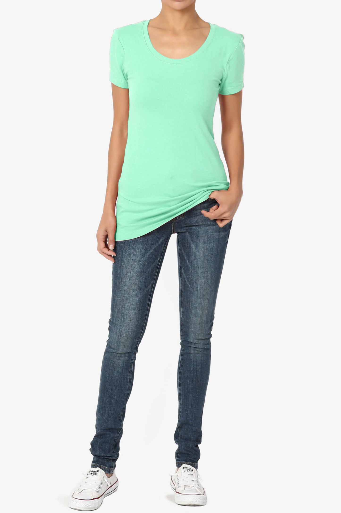 Candela Scoop Neck T-Shirts HEATHER GREY_6