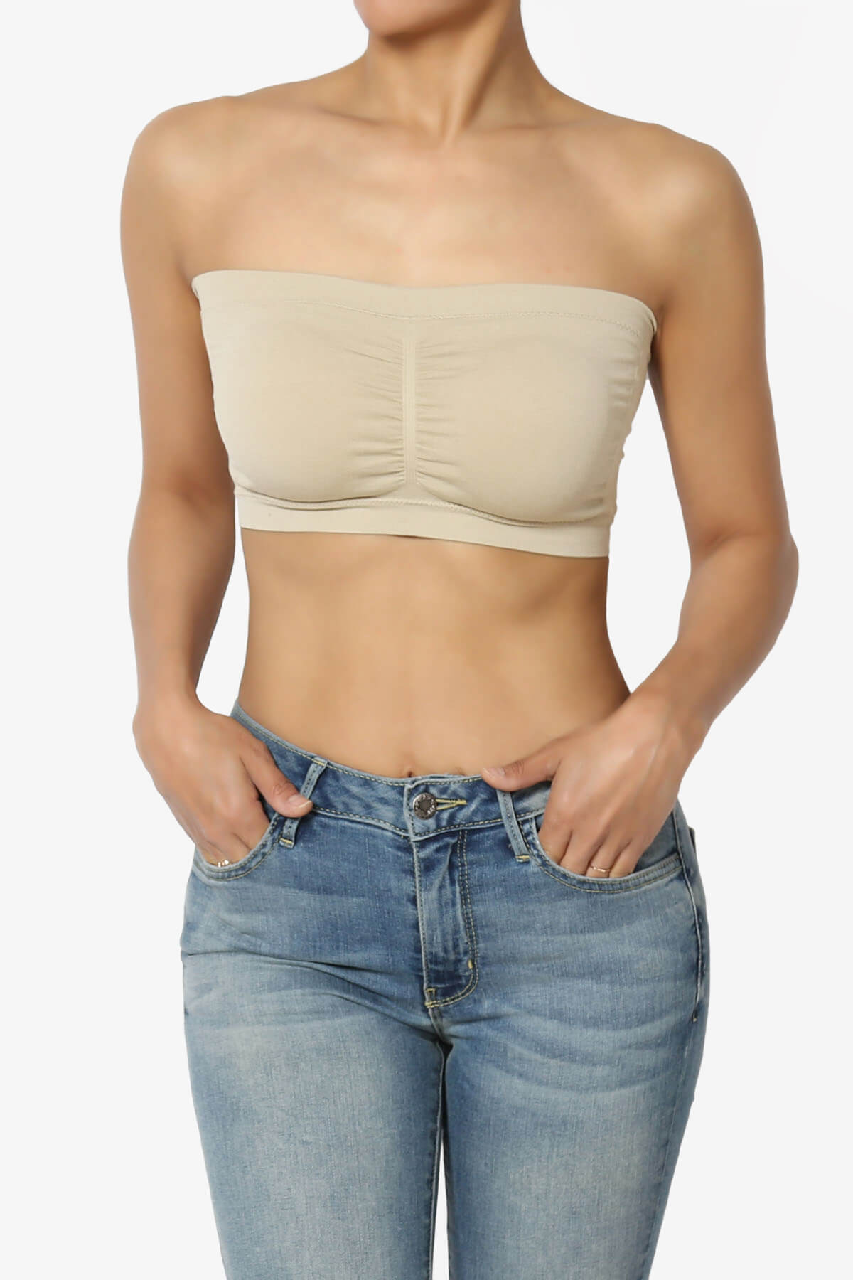 Candid Removable Pad Bandeau Bra Top NUDE_1