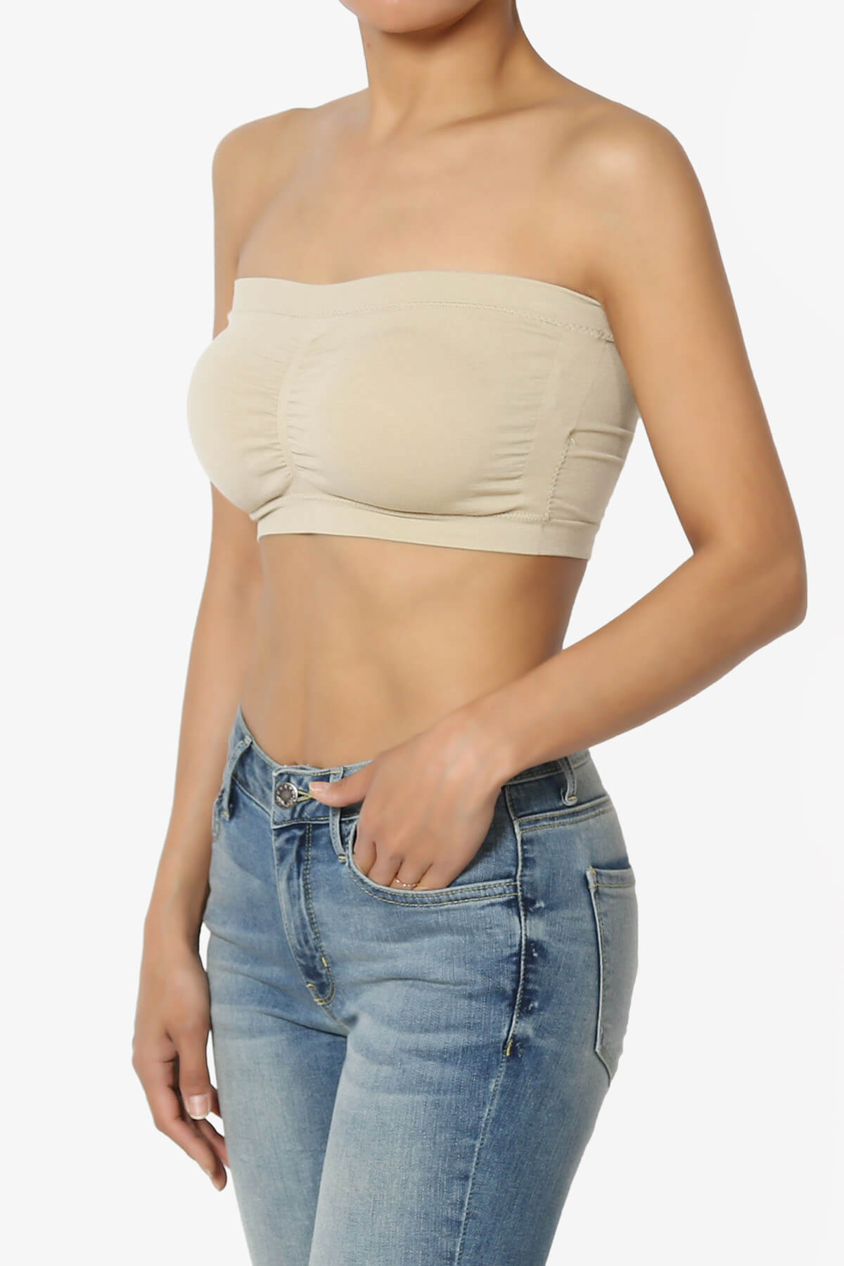 Candid Removable Pad Bandeau Bra Top NUDE_3