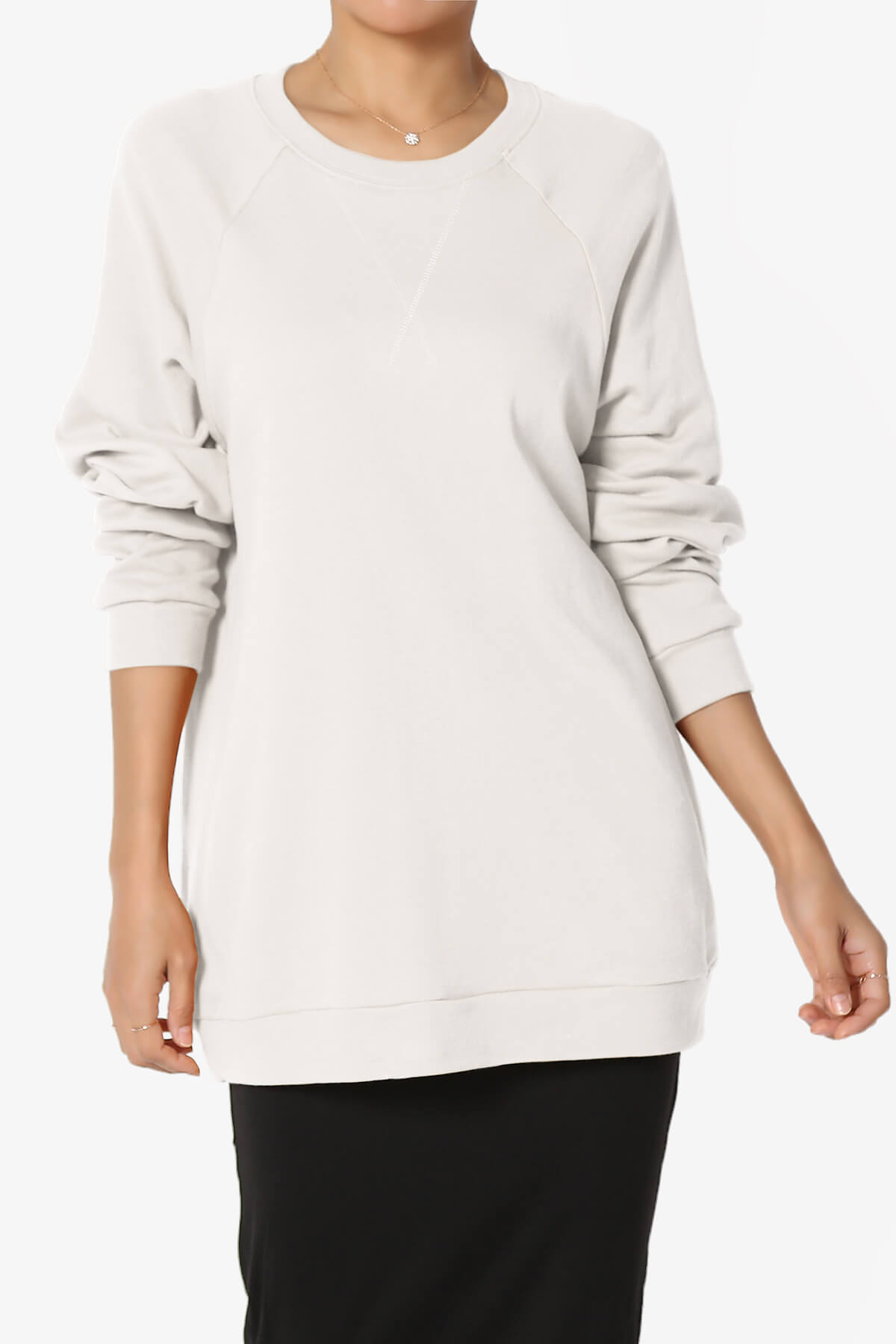 Carlene Cotton Raglan Sleeve Pullover Top PLUS