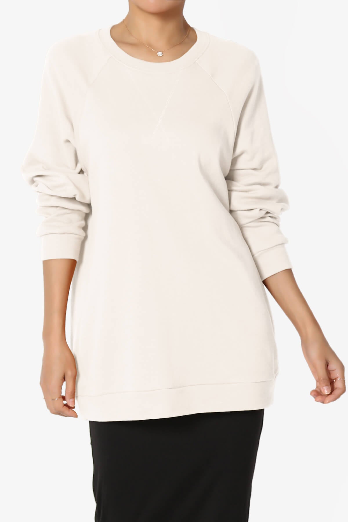 Carlene Cotton Raglan Sleeve Pullover Top PLUS