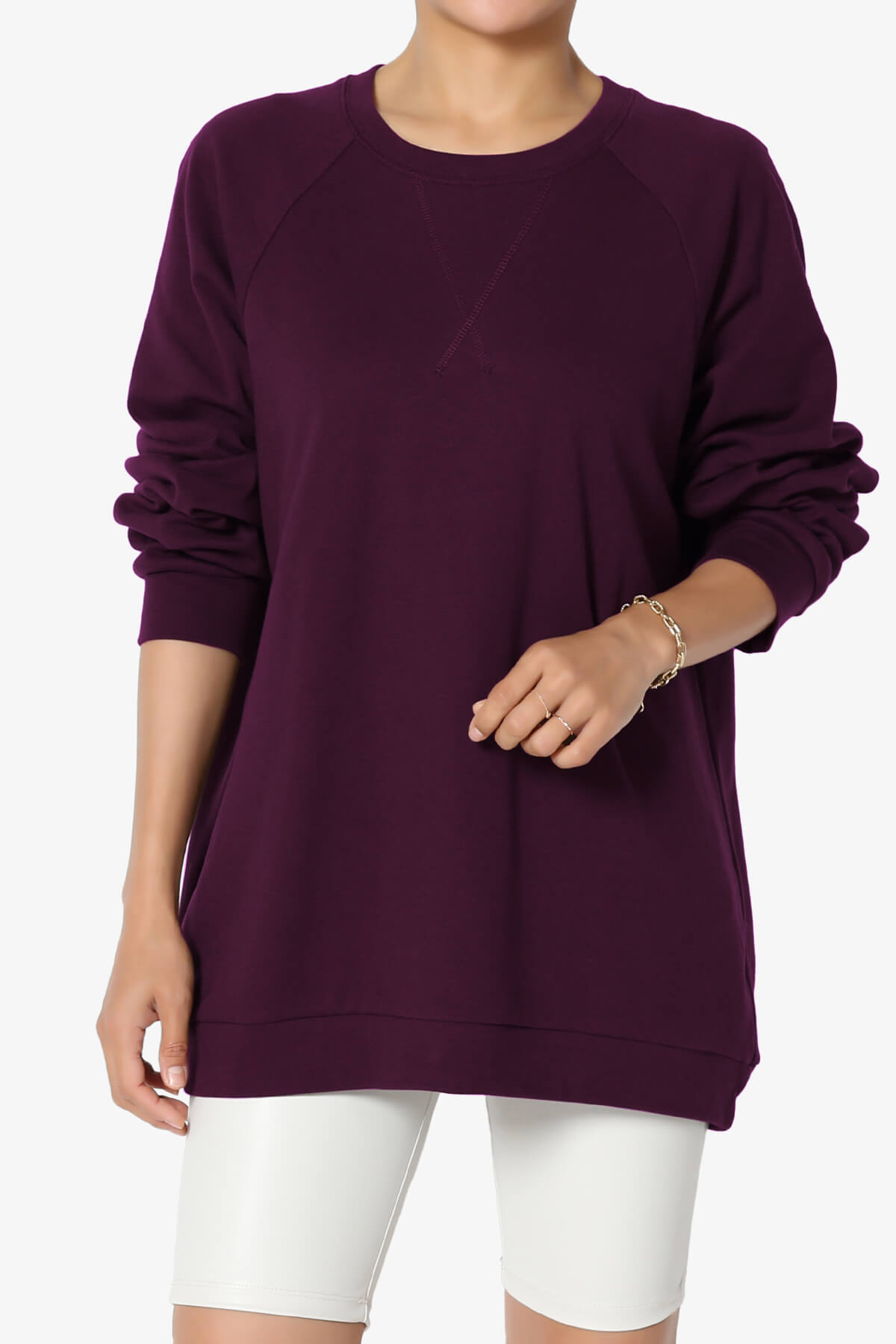 Carlene Cotton Raglan Sleeve Pullover Top PLUS