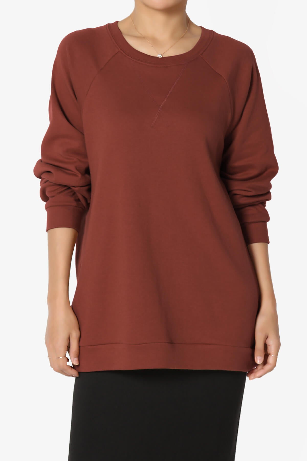 Carlene Cotton Raglan Sleeve Pullover Top PLUS