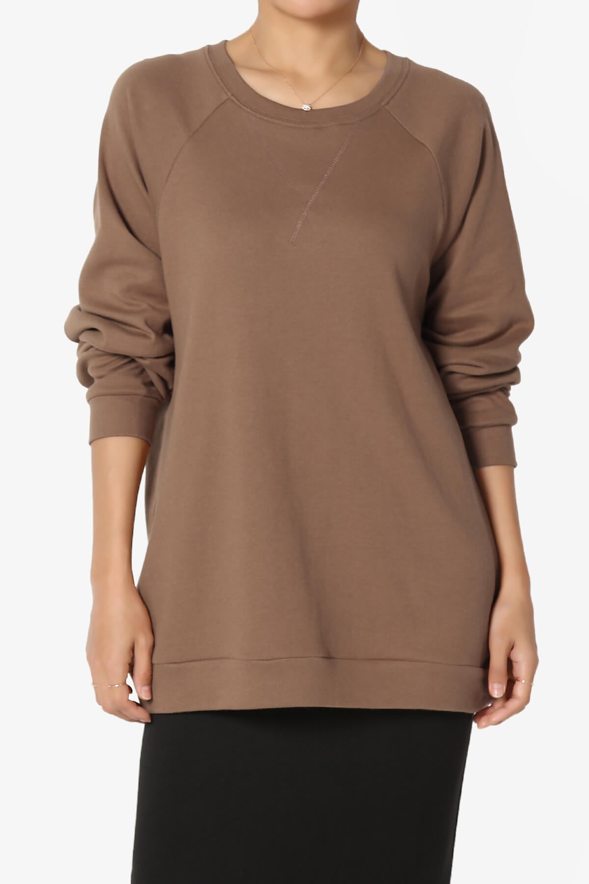 Carlene Cotton Raglan Sleeve Pullover Top PLUS