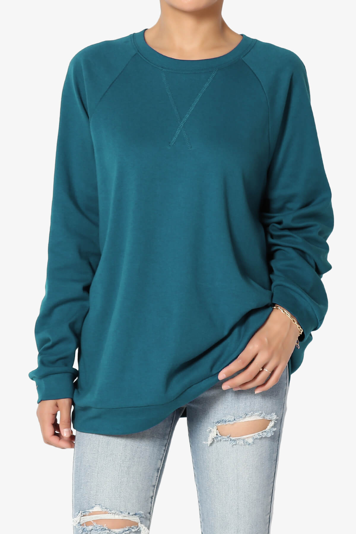 Carlene Cotton Raglan Sleeve Pullover Top PLUS