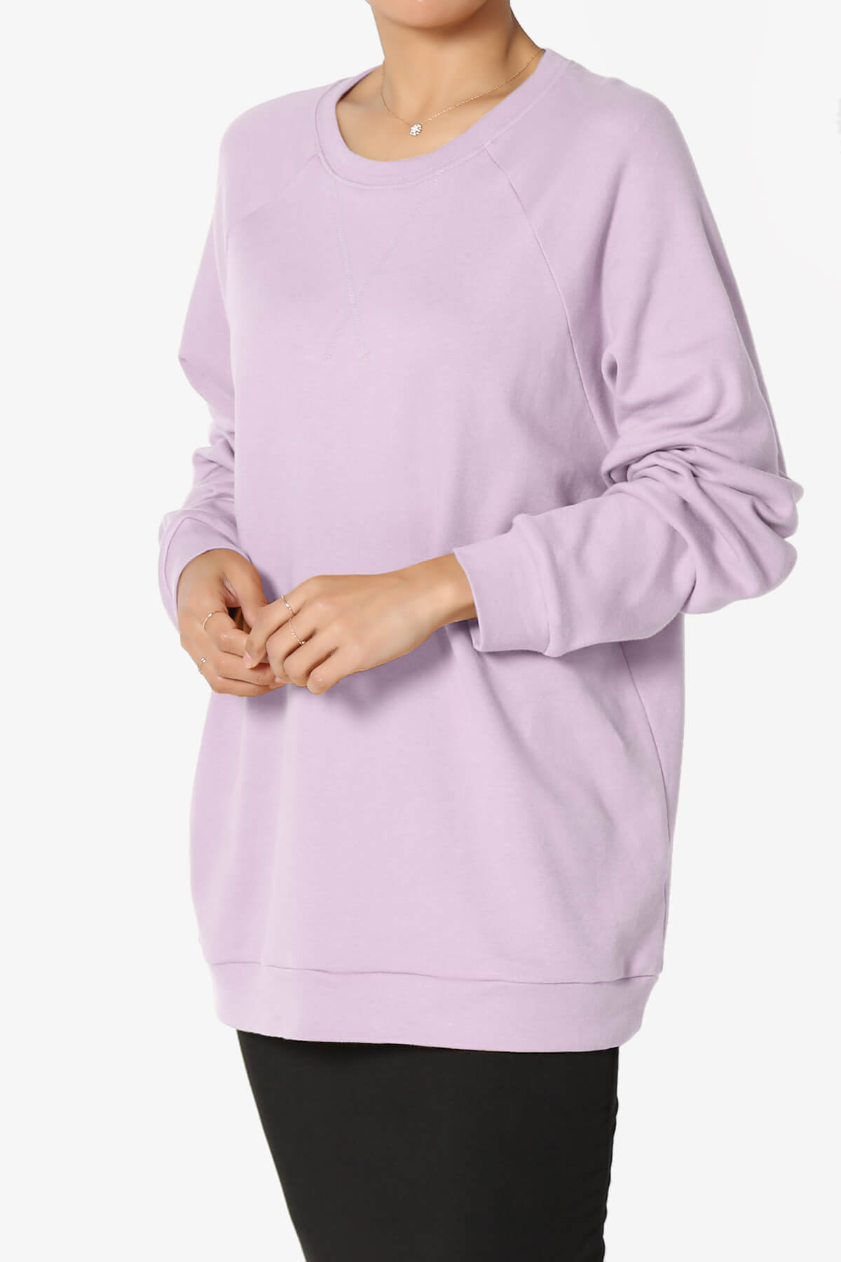 Carlene Cotton Raglan Sleeve Pullover Top DUSTY LAVENDER_3