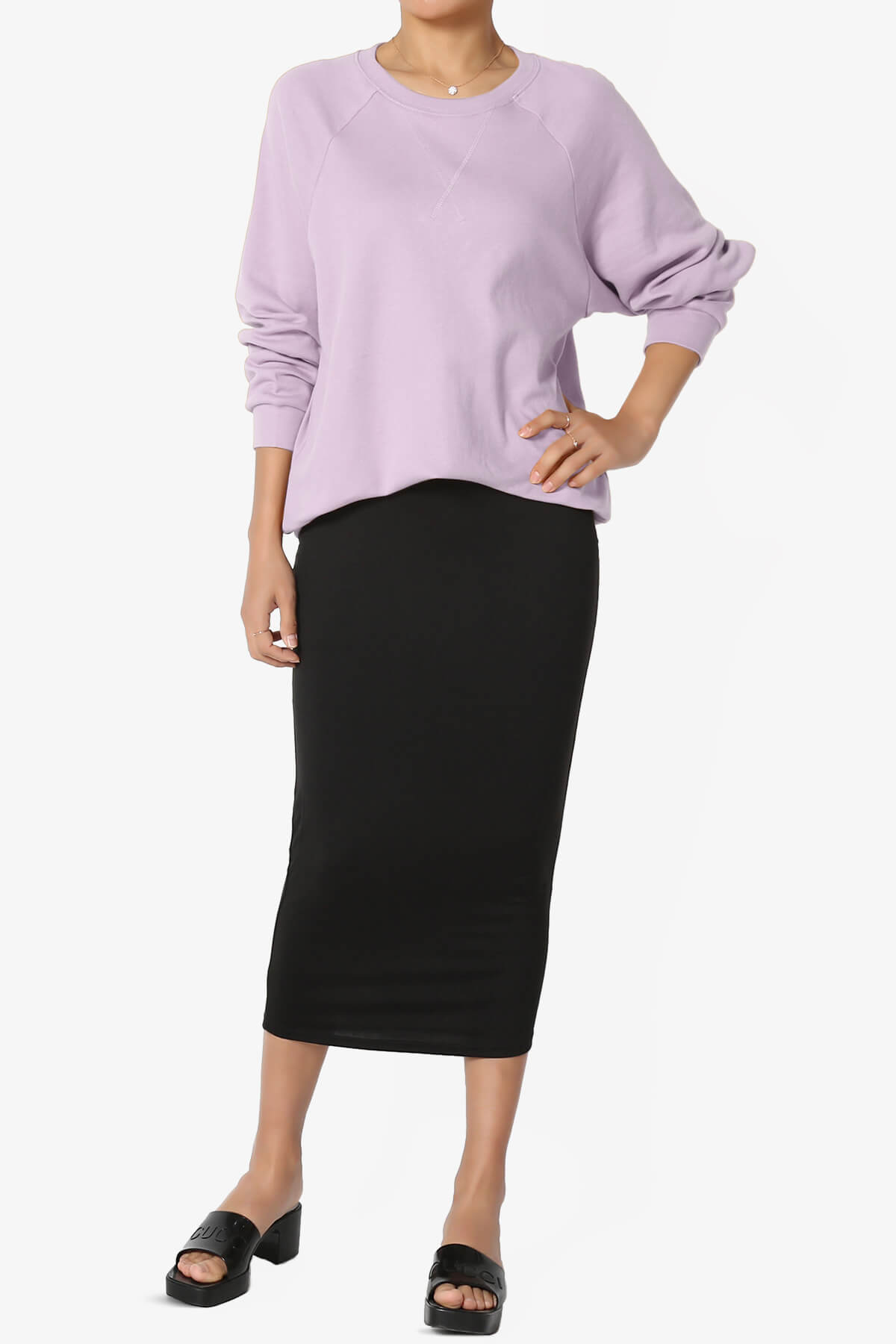 Carlene Cotton Raglan Sleeve Pullover Top DUSTY LAVENDER_6