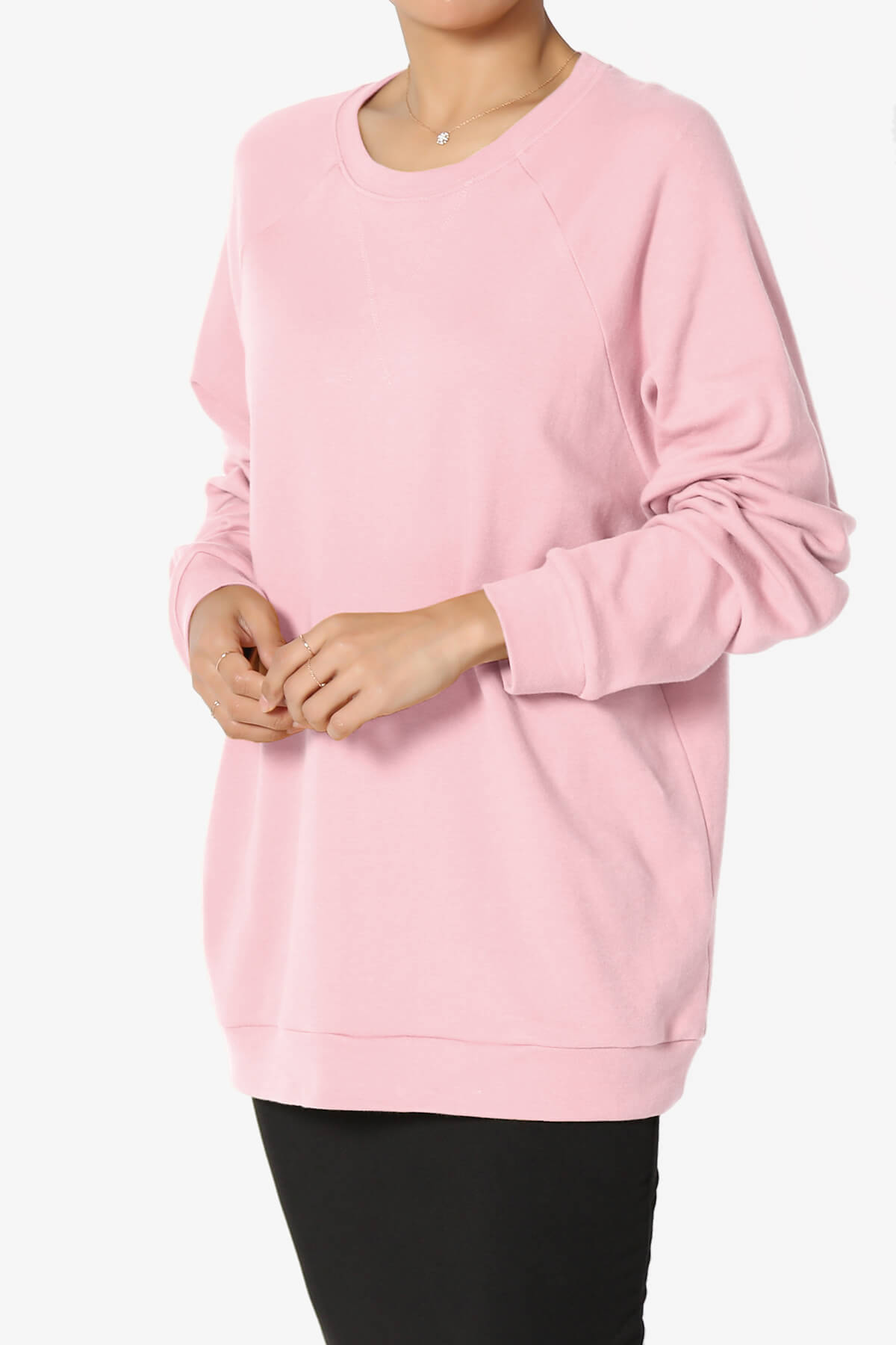Carlene Cotton Raglan Sleeve Pullover Top DUSTY PINK_3