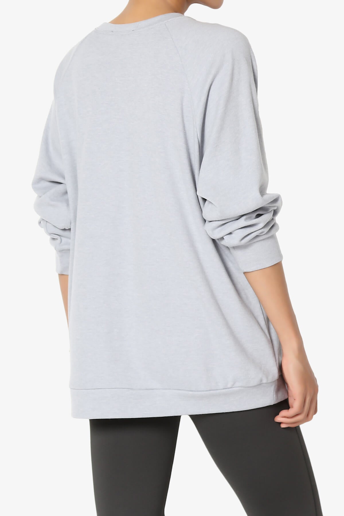 Carlene Cotton Raglan Sleeve Pullover Top HEATHER GREY_4