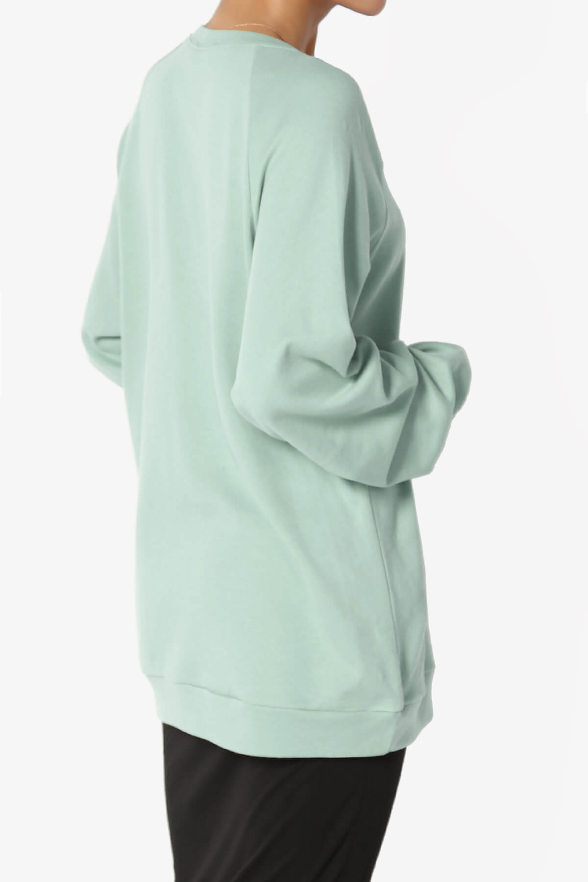 Carlene Cotton Raglan Sleeve Pullover Top LIGHT GREEN_4