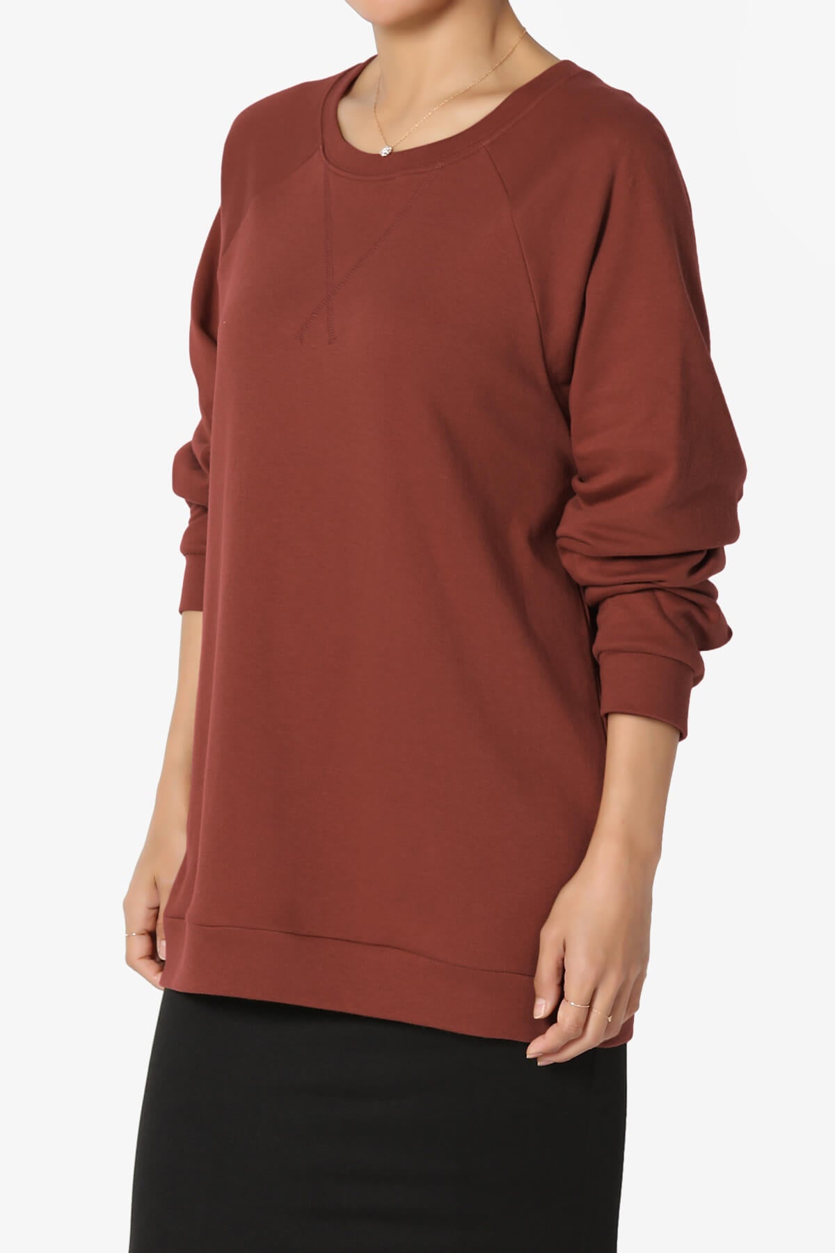 Carlene Cotton Raglan Sleeve Pullover Top PLUS