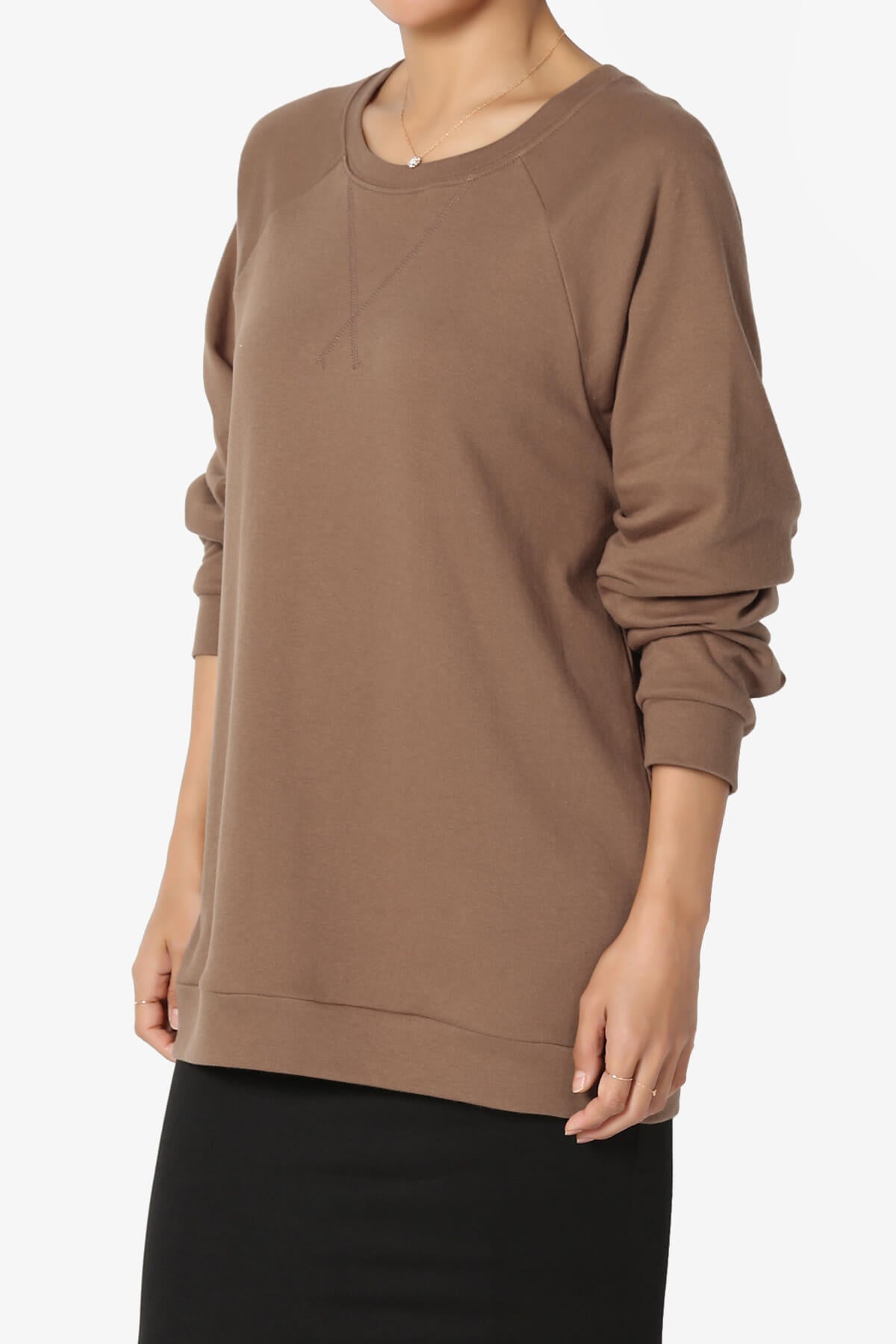 Carlene Cotton Raglan Sleeve Pullover Top PLUS