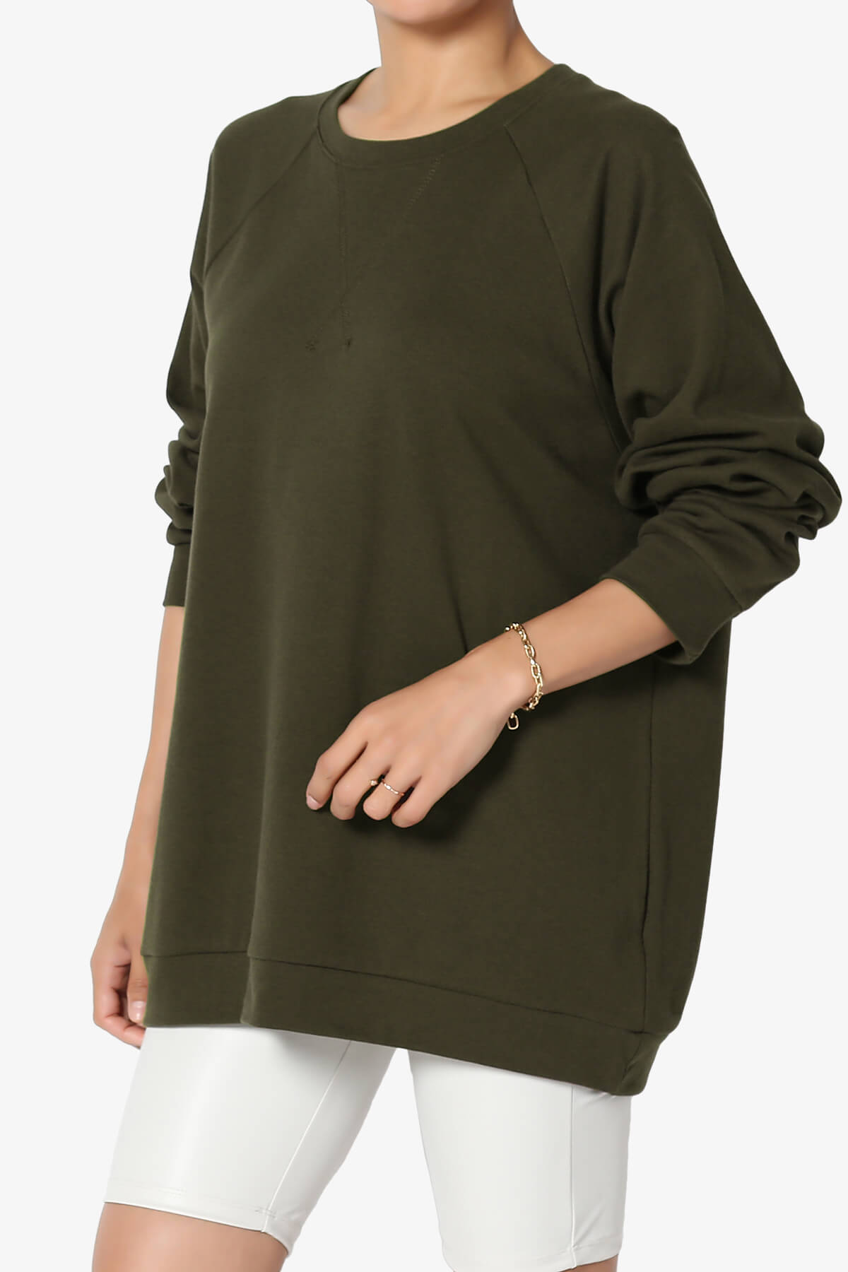 Carlene Cotton Raglan Sleeve Pullover Top PLUS