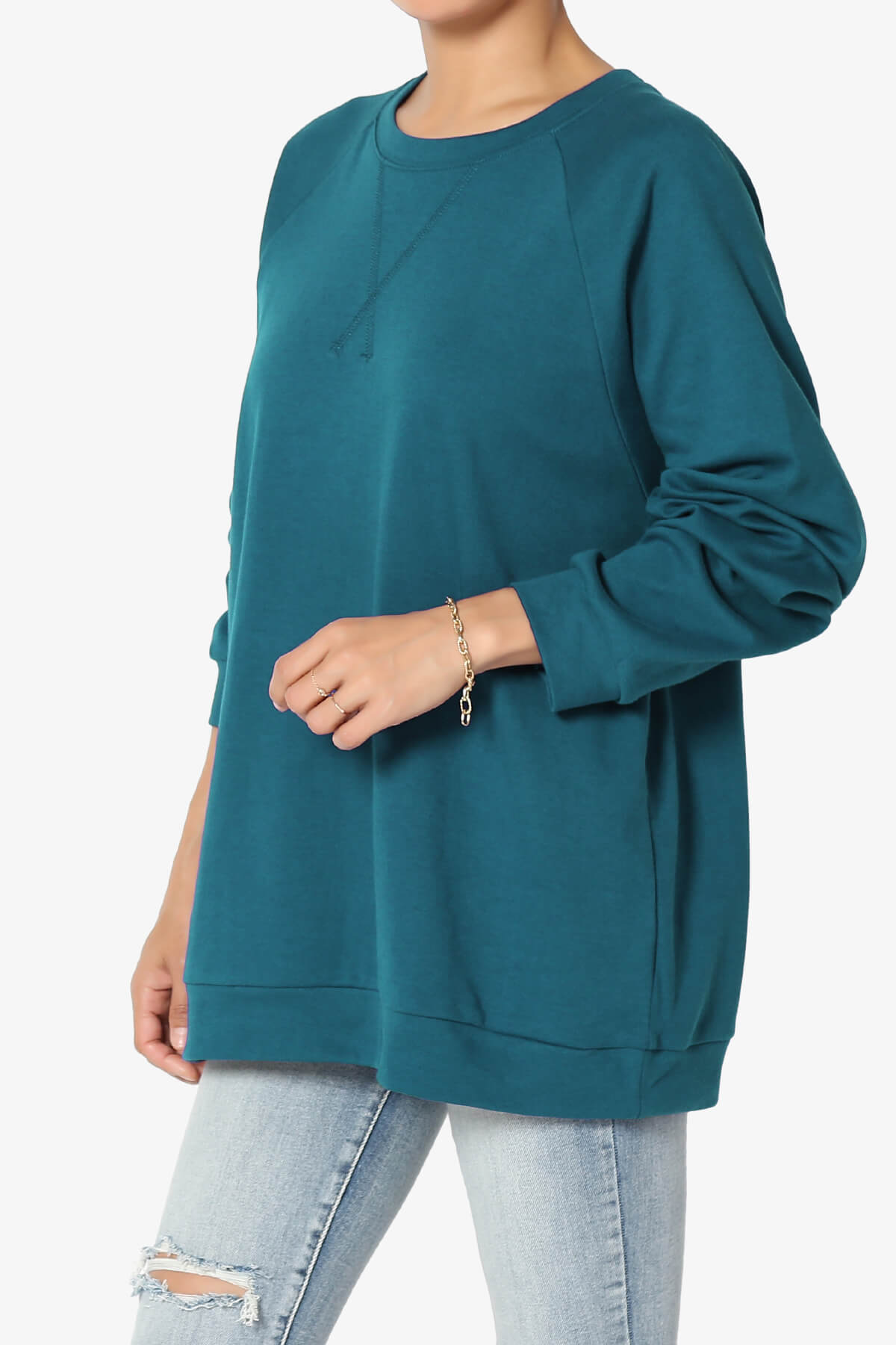 Carlene Cotton Raglan Sleeve Pullover Top PLUS