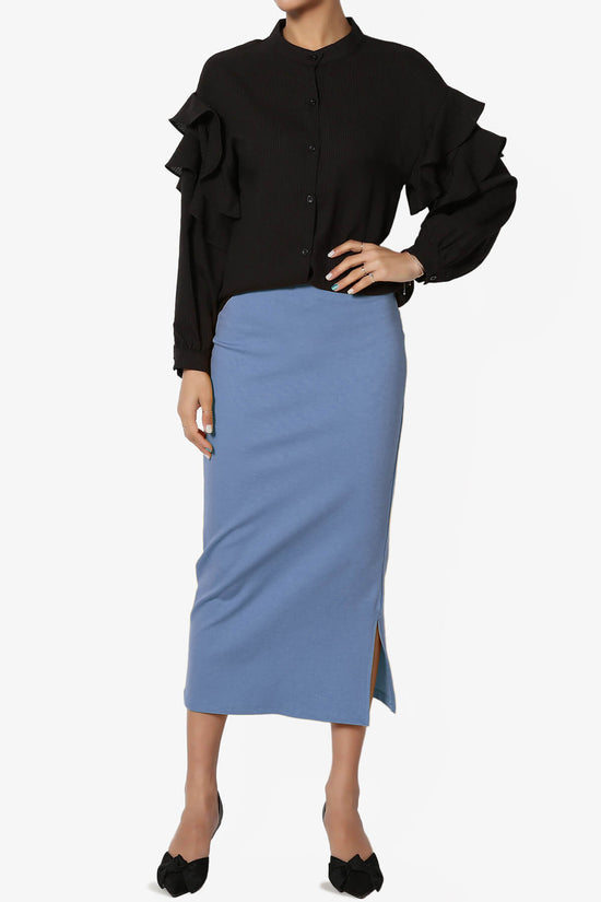 Carleta Mid Calf Pencil Skirt PLUS