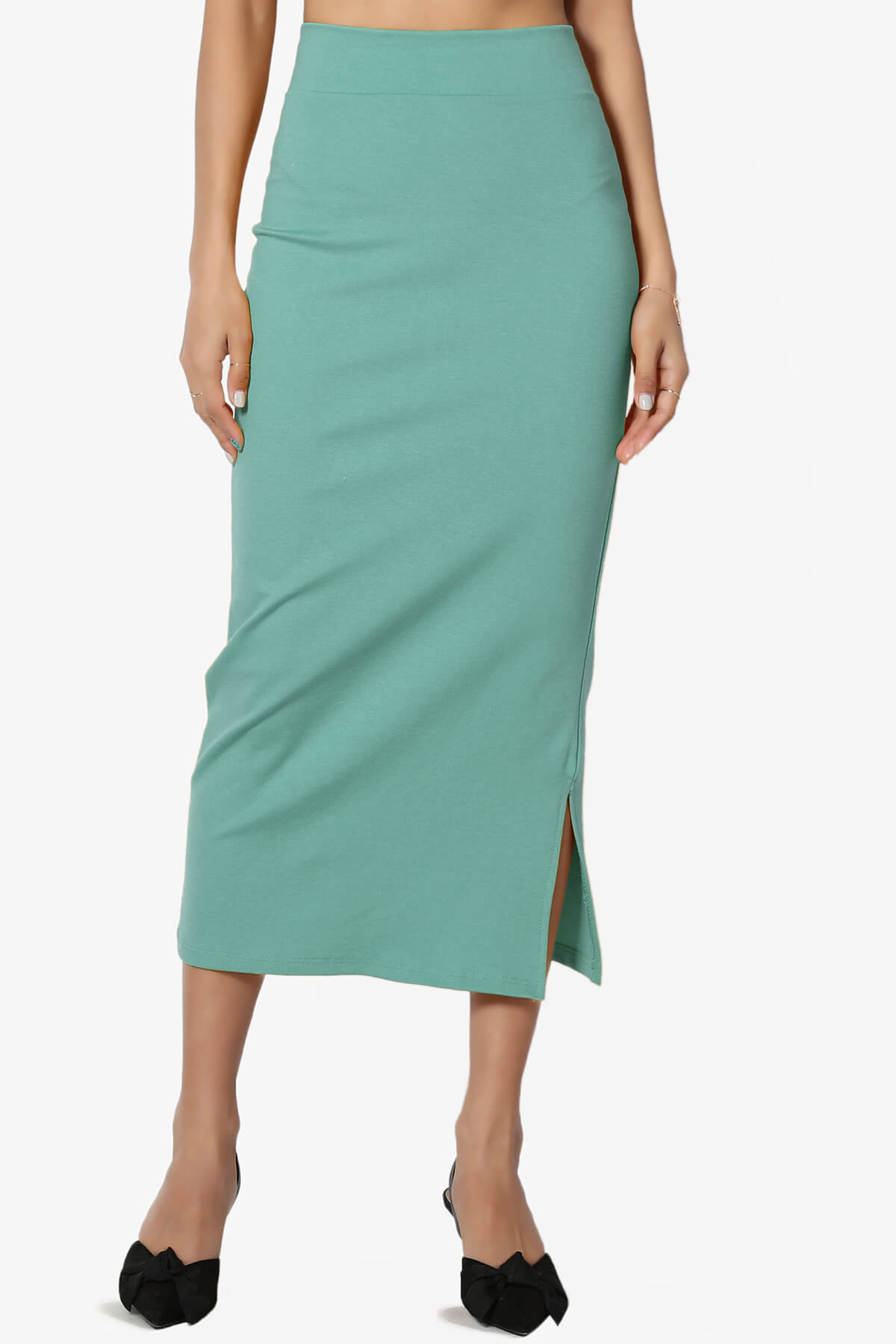 Carleta Mid Calf Pencil Skirt