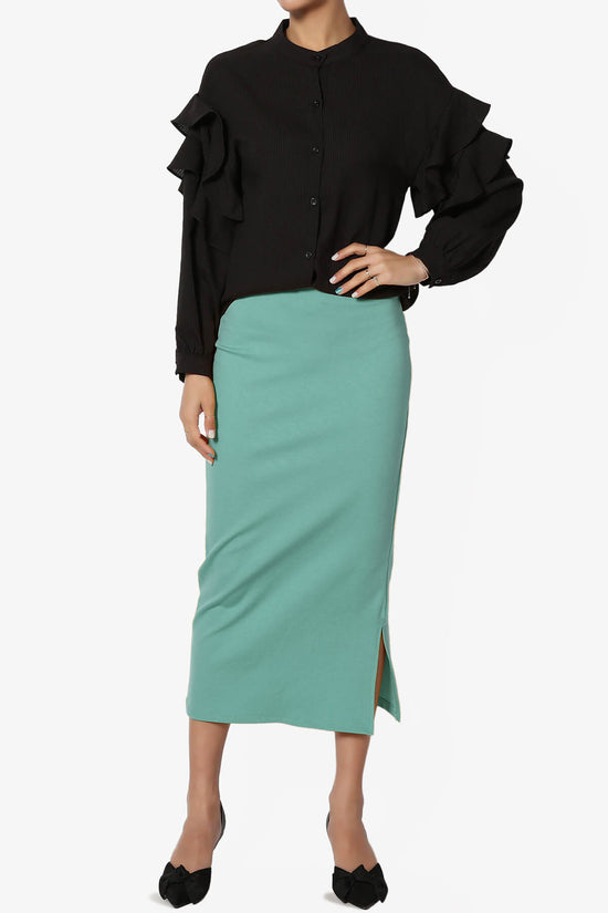 Carleta Mid Calf Pencil Skirt