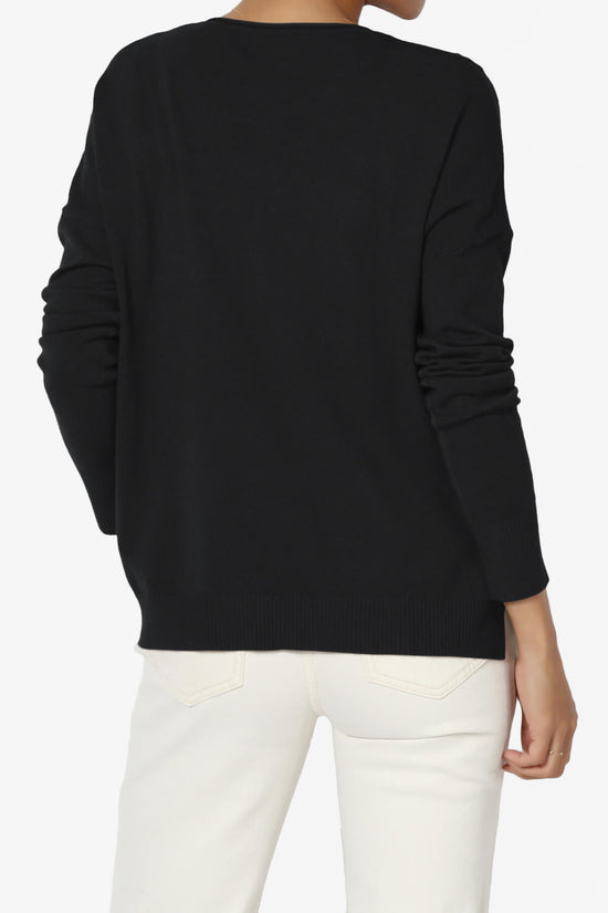 Carolina Long Sleeve Relaxed Fit Knit Top BLACK_2