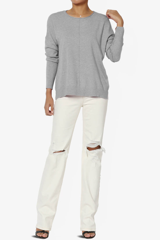 Load image into Gallery viewer, Carolina Long Sleeve Relaxed Fit Knit Top HEATHER GREY_6
