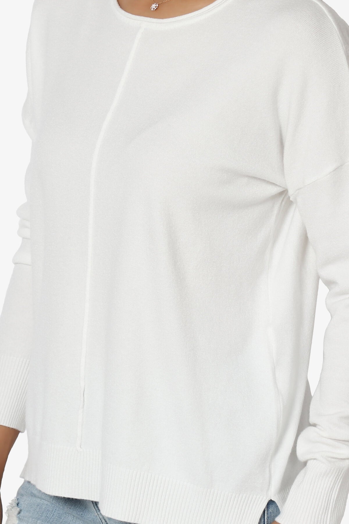 Load image into Gallery viewer, Carolina Long Sleeve Relaxed Fit Knit Top IVORY_5

