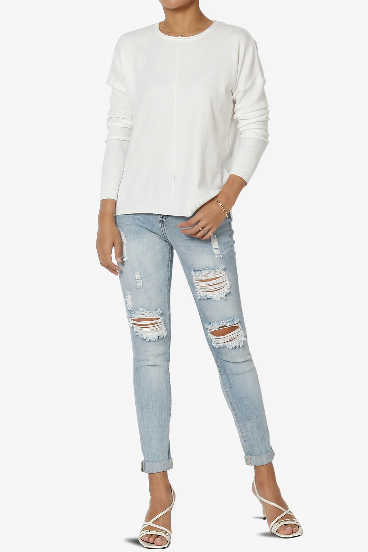 Carolina Long Sleeve Relaxed Fit Knit Top IVORY_6