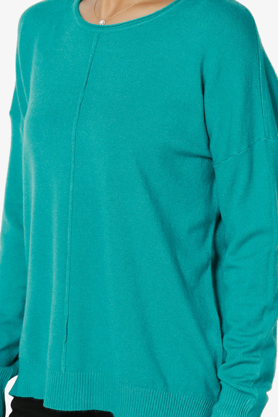 Carolina Long Sleeve Relaxed Fit Knit Top LT TEAL_5
