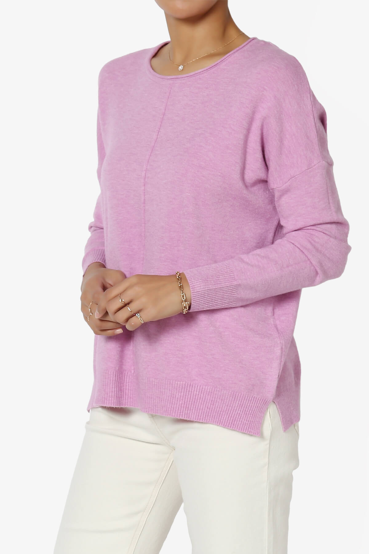 Carolina Long Sleeve Relaxed Fit Knit Top MAUVE_3