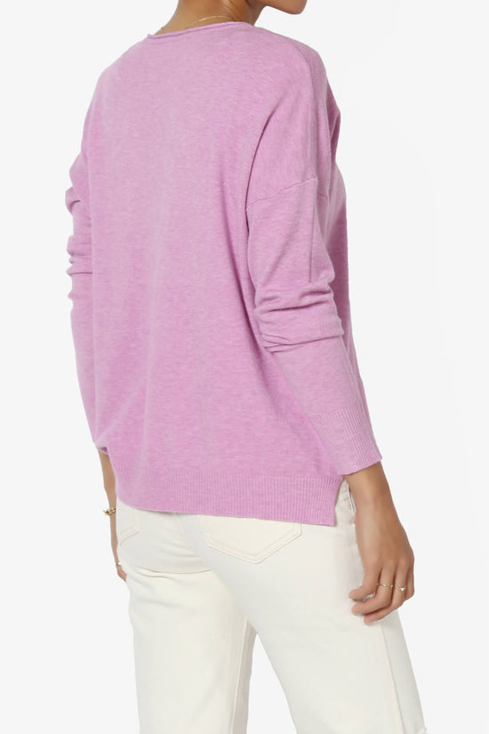 Carolina Long Sleeve Relaxed Fit Knit Top MAUVE_4