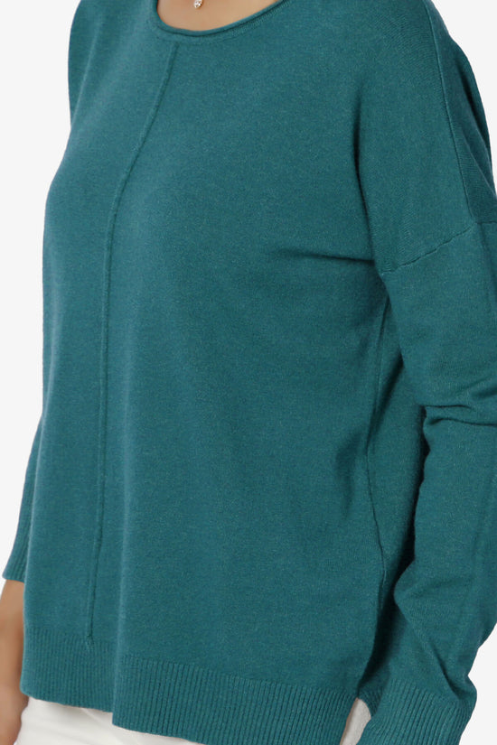 Carolina Long Sleeve Relaxed Fit Knit Top OCEAN TEAL_5