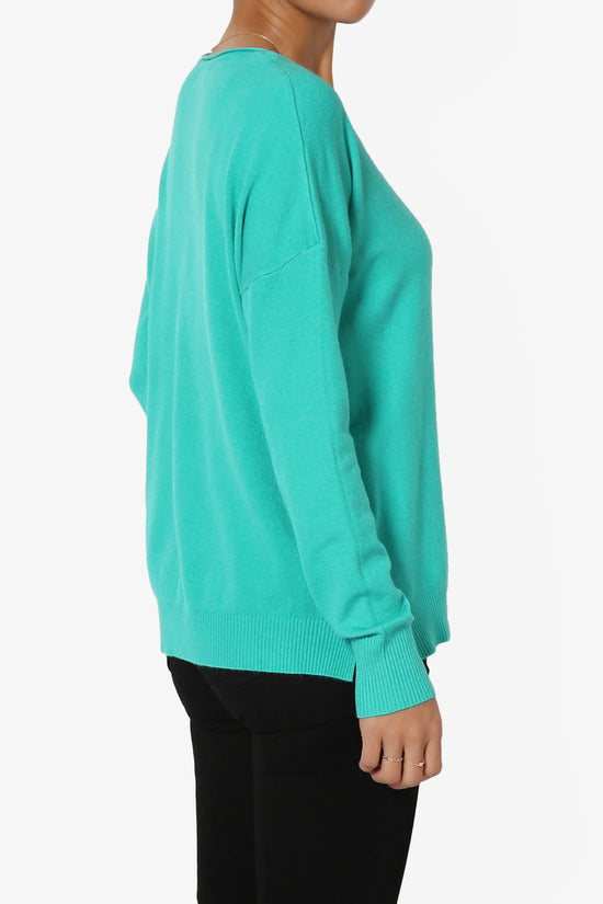 Carolina Long Sleeve Relaxed Fit Knit Top TURQUOISE_4