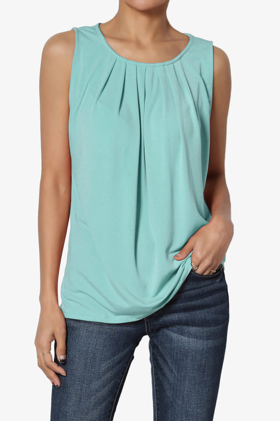 Chaffee Pleat Neck Tank Top ASH MINT_1