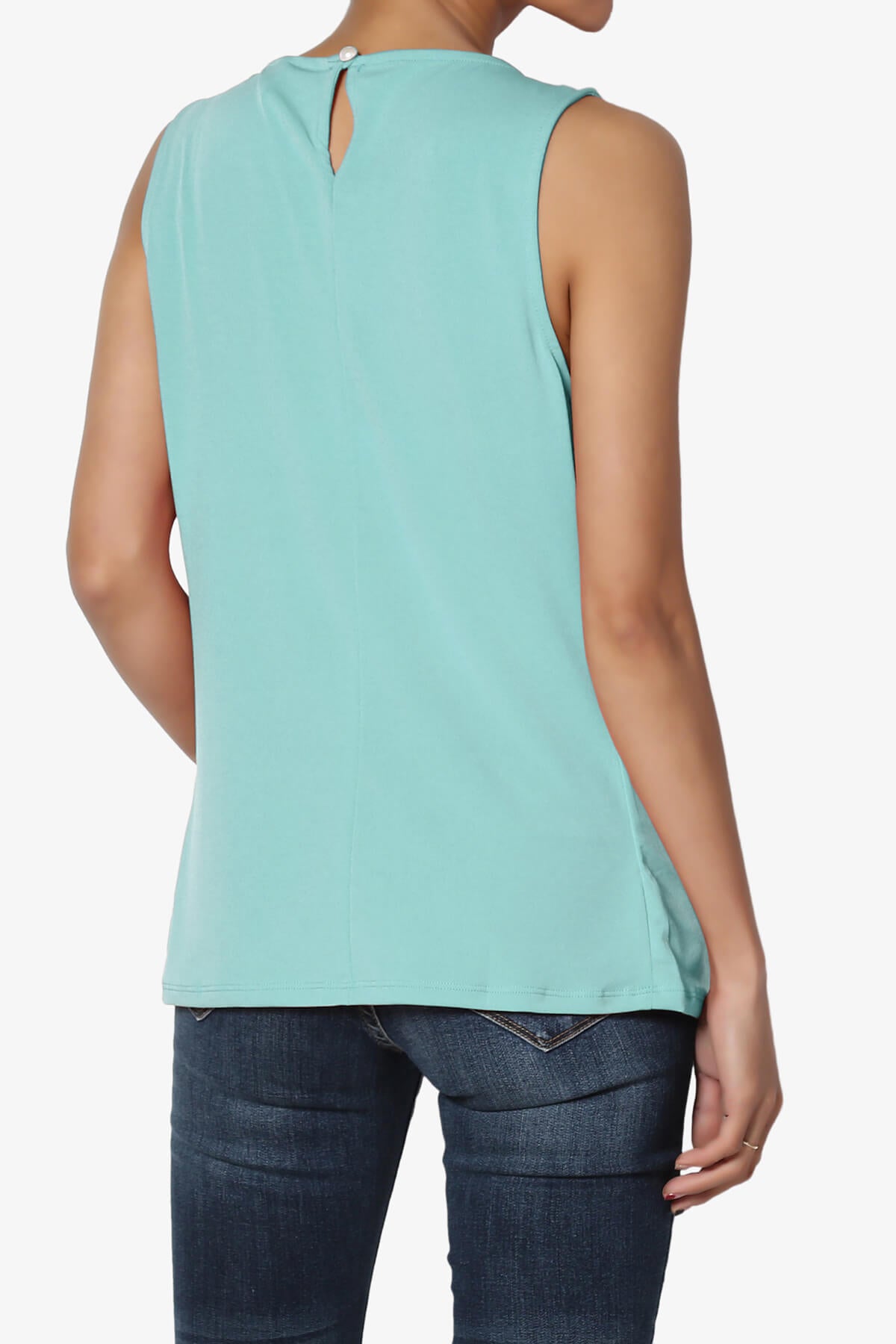 Chaffee Pleat Neck Tank Top ASH MINT_2