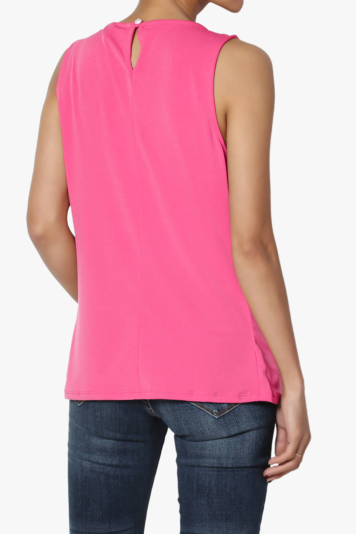 Chaffee Pleat Neck Tank Top FUCHSIA_2