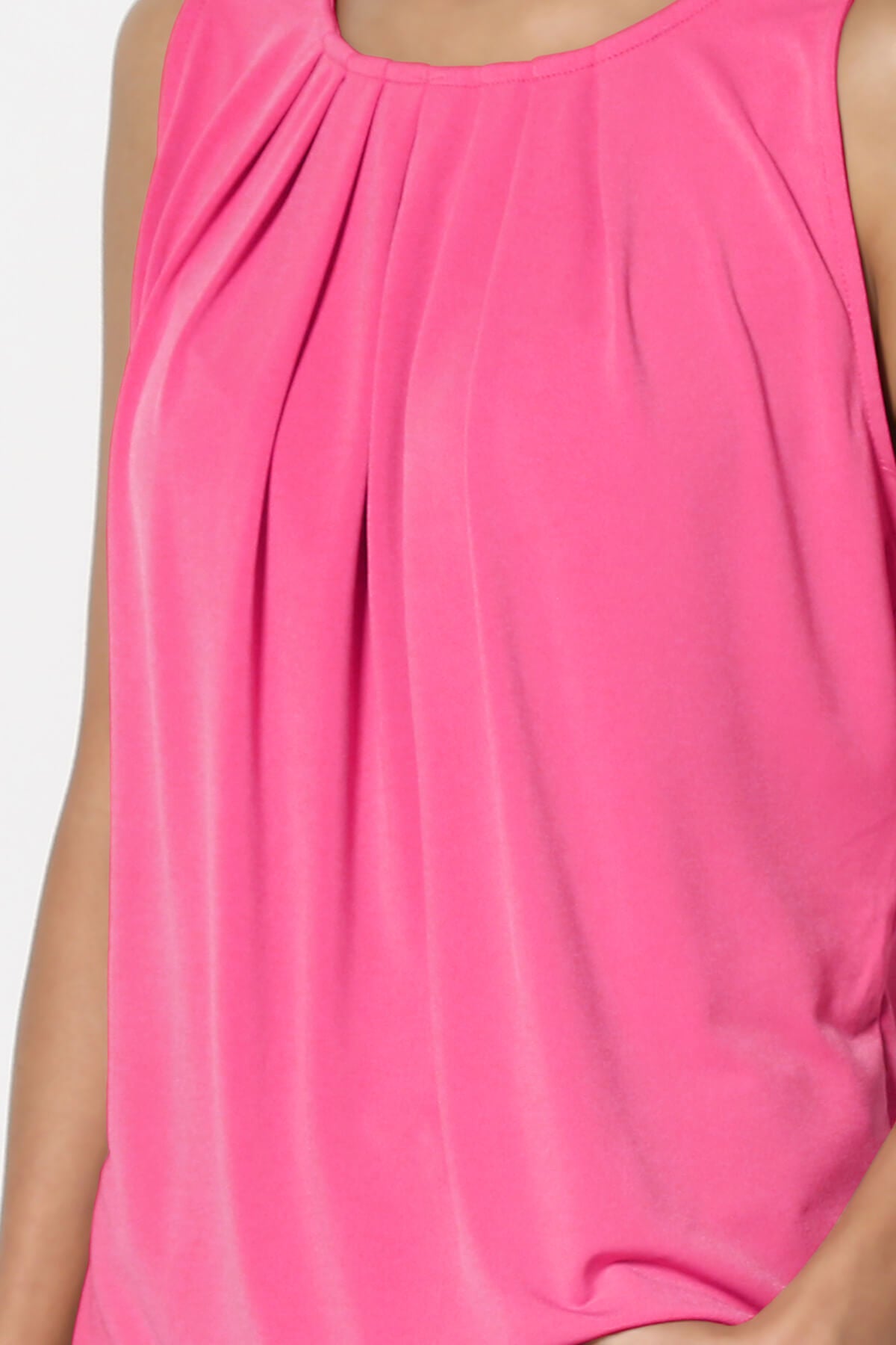 Chaffee Pleat Neck Tank Top FUCHSIA_5