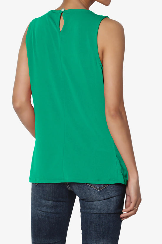 Chaffee Pleat Neck Tank Top KELLY GREEN_2