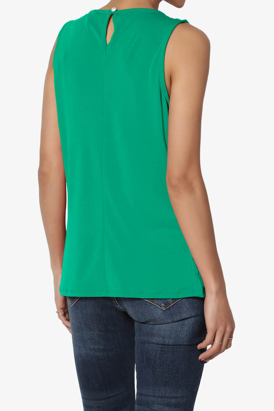 Chaffee Pleat Neck Tank Top KELLY GREEN_4