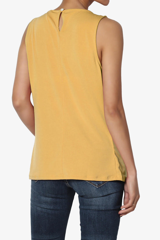 Chaffee Pleat Neck Tank Top LIGHT MUSTARD_2