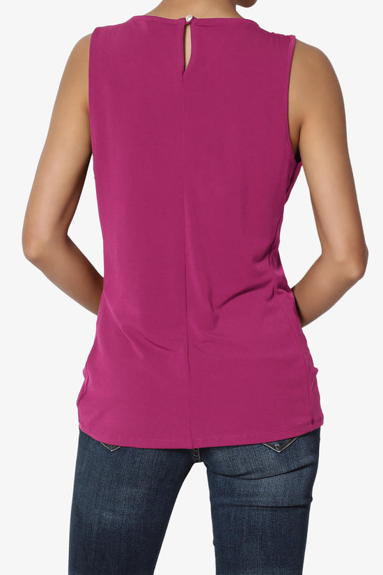 Chaffee Pleat Neck Tank Top MAGENTA_2