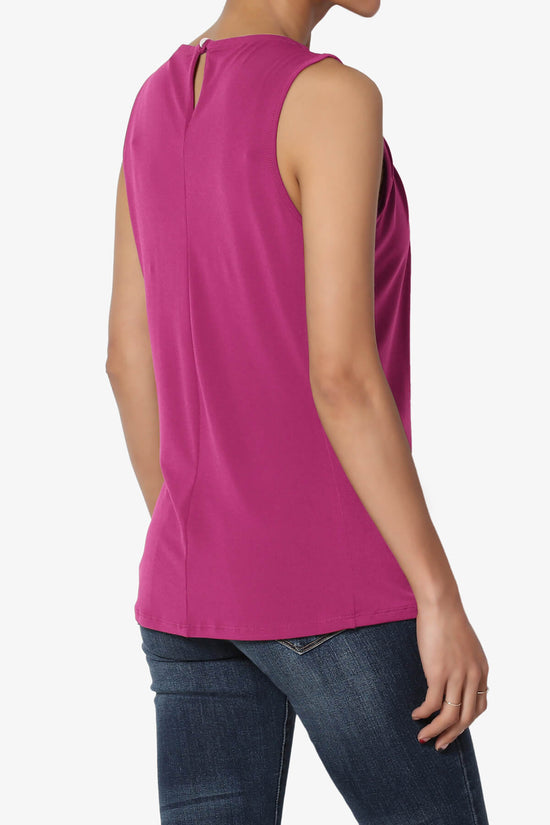 Chaffee Pleat Neck Tank Top MAGENTA_4