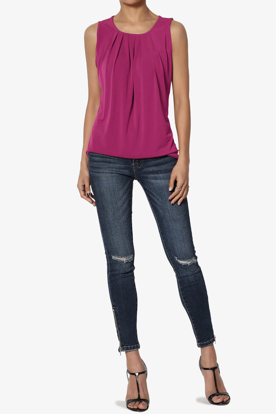 Chaffee Pleat Neck Tank Top MAGENTA_6