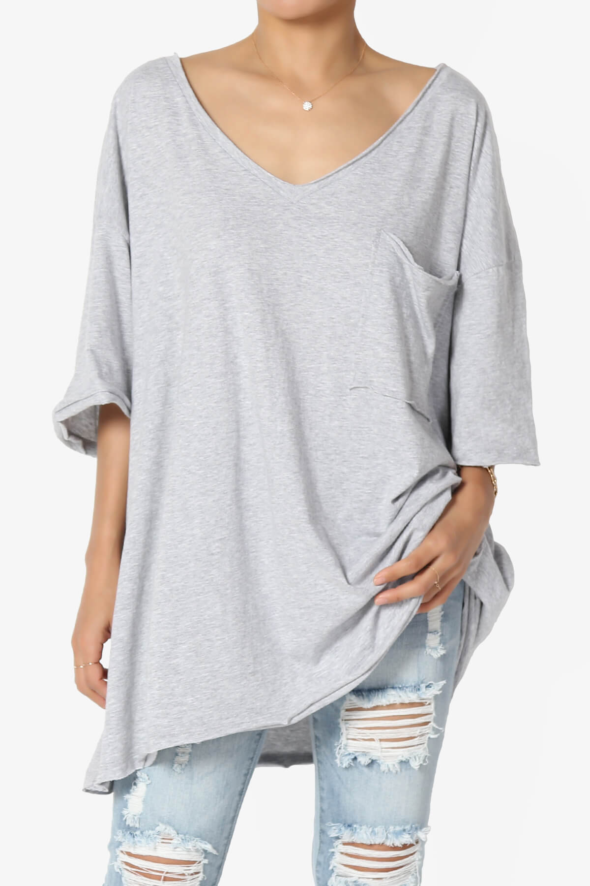 Charlie V Neck Pocket Boyfriend Tee