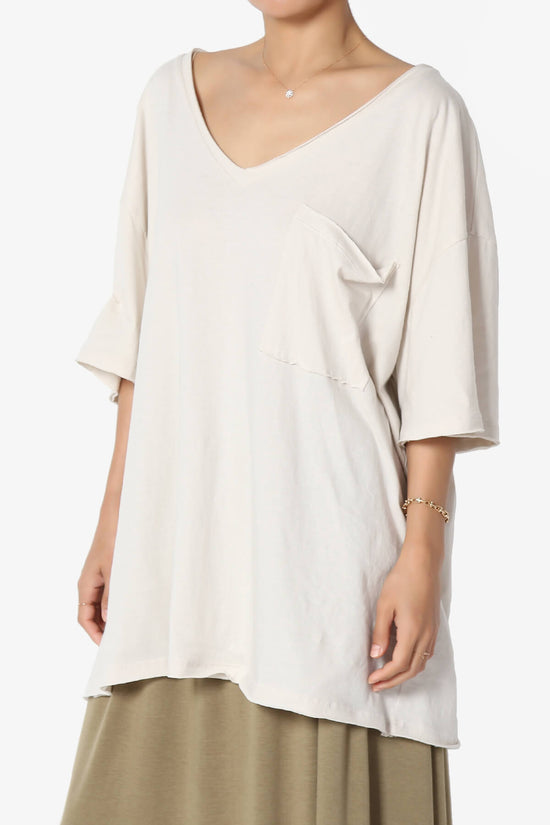 Charlie V Neck Pocket Boyfriend Tee