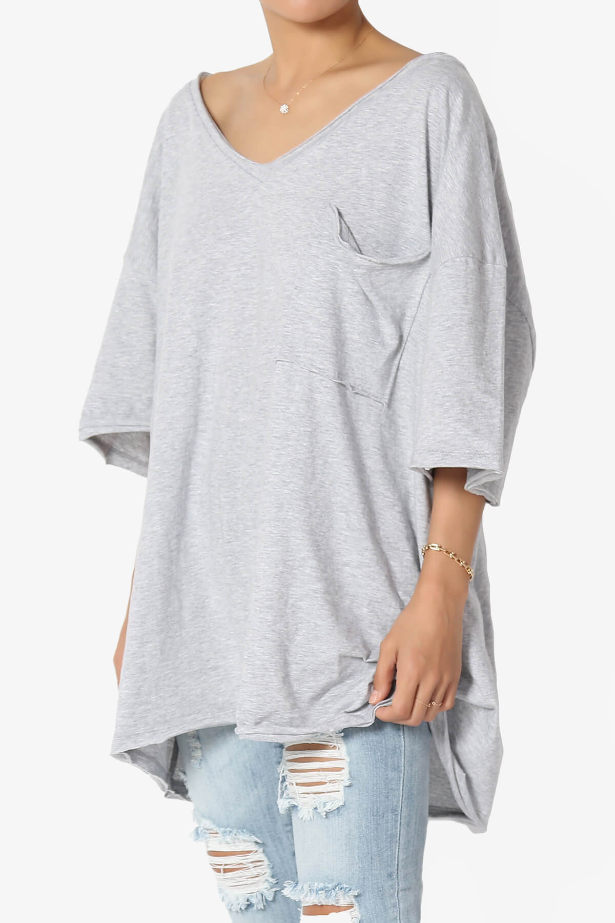 Charlie V Neck Pocket Boyfriend Tee