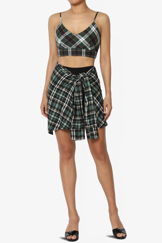 Checker Y Zone Hip Cover Up Wrap Skirt GREEN_6