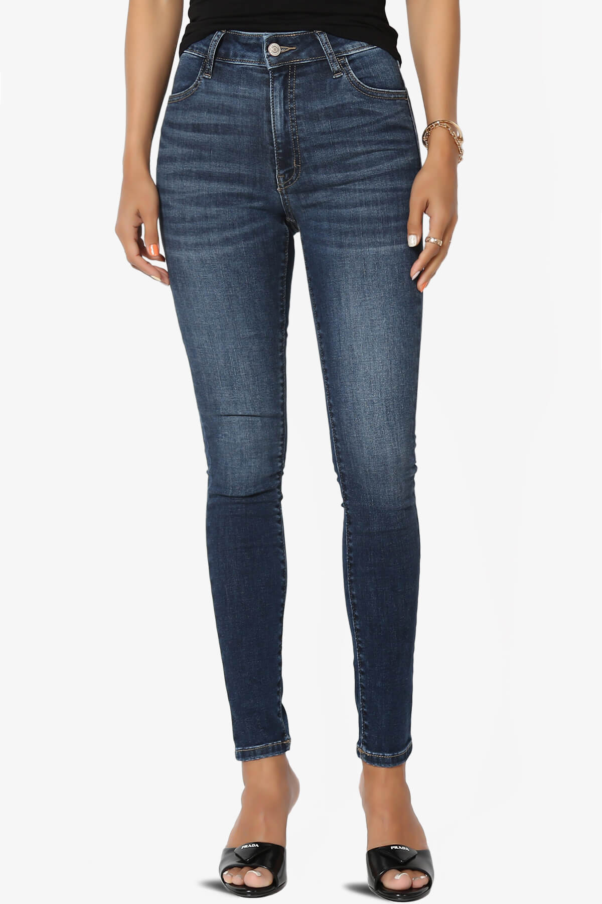 Load image into Gallery viewer, Cherish High Rise Extra Stretch Skinny Jeans DARK_1
